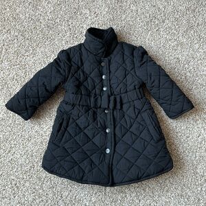 Janie and Jack Black Quilted Puffer Coat